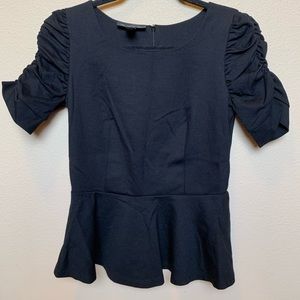 INC small black top with puff like sleeves